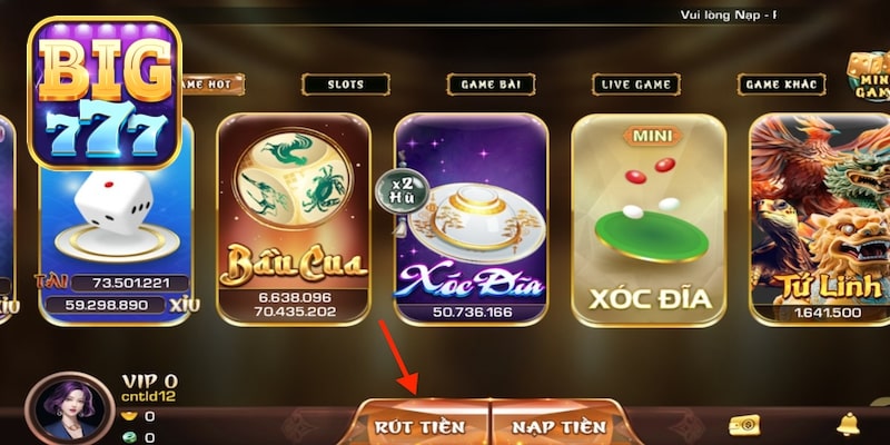 Điều kiện cơ bản rút tiền tại Big777